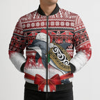 New Zealand Dolphin Terehu Christmas Bomber Puffer Jacket Maori Inspired Knitted Patterns