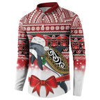 New Zealand Dolphin Terehu Christmas Button Sweatshirt Maori Inspired Knitted Patterns