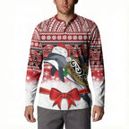 New Zealand Dolphin Terehu Christmas Button Sweatshirt Maori Inspired Knitted Patterns