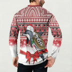 New Zealand Dolphin Terehu Christmas Button Sweatshirt Maori Inspired Knitted Patterns