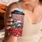 New Zealand Dolphin Terehu Christmas 4 in 1 Can Cooler Tumbler Maori Inspired Knitted Patterns