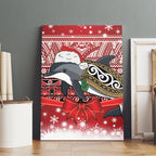 New Zealand Dolphin Terehu Christmas Canvas Wall Art Maori Inspired Knitted Patterns