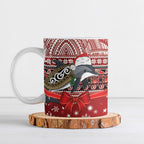 New Zealand Dolphin Terehu Christmas Ceramic Mug Maori Inspired Knitted Patterns