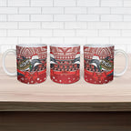 New Zealand Dolphin Terehu Christmas Ceramic Mug Maori Inspired Knitted Patterns