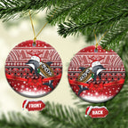 New Zealand Dolphin Terehu Christmas Ceramic Ornament Maori Inspired Knitted Patterns