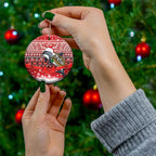 New Zealand Dolphin Terehu Christmas Ceramic Ornament Maori Inspired Knitted Patterns