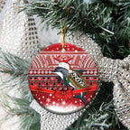 New Zealand Dolphin Terehu Christmas Ceramic Ornament Maori Inspired Knitted Patterns