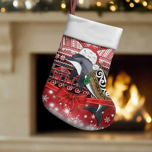 New Zealand Dolphin Terehu Christmas Stocking Maori Inspired Knitted Patterns