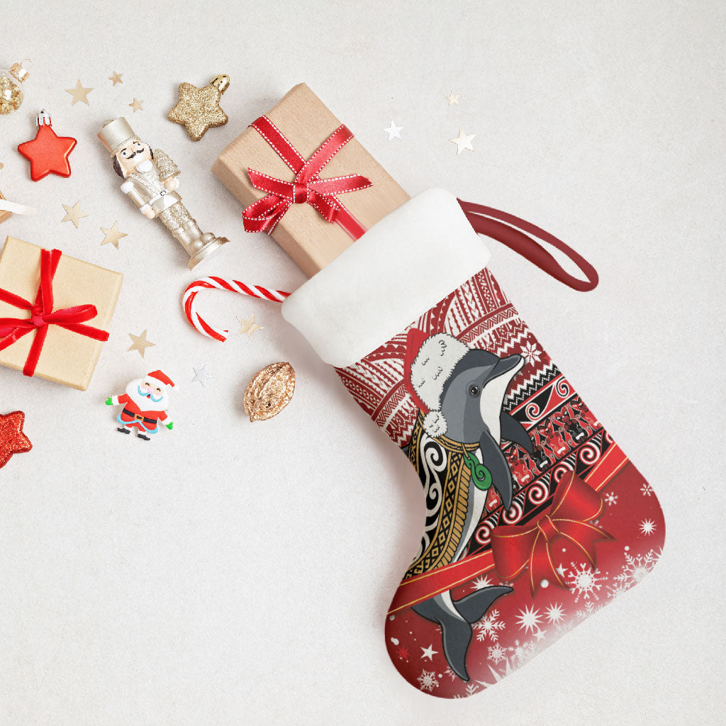 New Zealand Dolphin Terehu Christmas Stocking Maori Inspired Knitted Patterns
