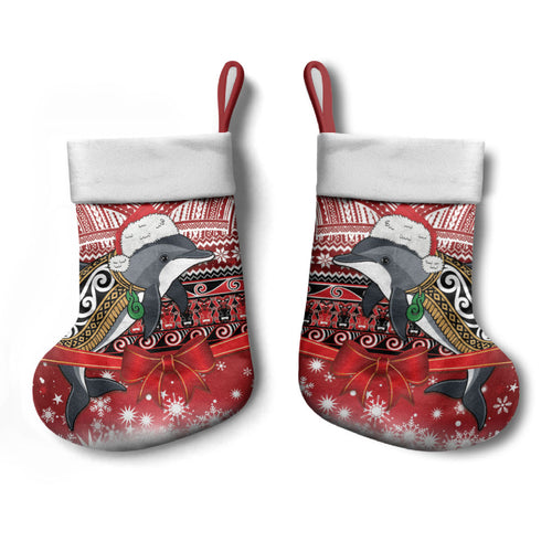 New Zealand Dolphin Terehu Christmas Stocking Maori Inspired Knitted Patterns