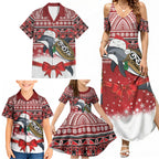 New Zealand Dolphin Terehu Christmas Family Matching Summer Maxi Dress and Hawaiian Shirt Maori Inspired Knitted Patterns