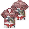 New Zealand Dolphin Terehu Christmas Family Matching Summer Maxi Dress and Hawaiian Shirt Maori Inspired Knitted Patterns