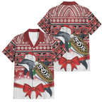 New Zealand Dolphin Terehu Christmas Family Matching Summer Maxi Dress and Hawaiian Shirt Maori Inspired Knitted Patterns