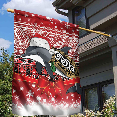 New Zealand Dolphin Terehu Christmas Garden Flag Maori Inspired Knitted Patterns