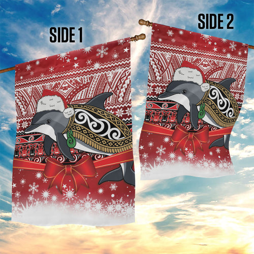 New Zealand Dolphin Terehu Christmas Garden Flag Maori Inspired Knitted Patterns