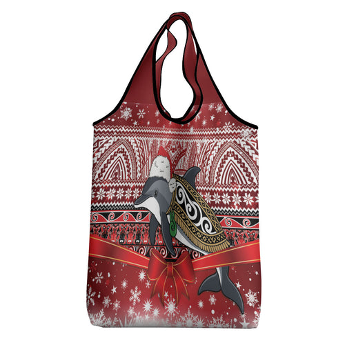 New Zealand Dolphin Terehu Christmas Grocery Bag Maori Inspired Knitted Patterns