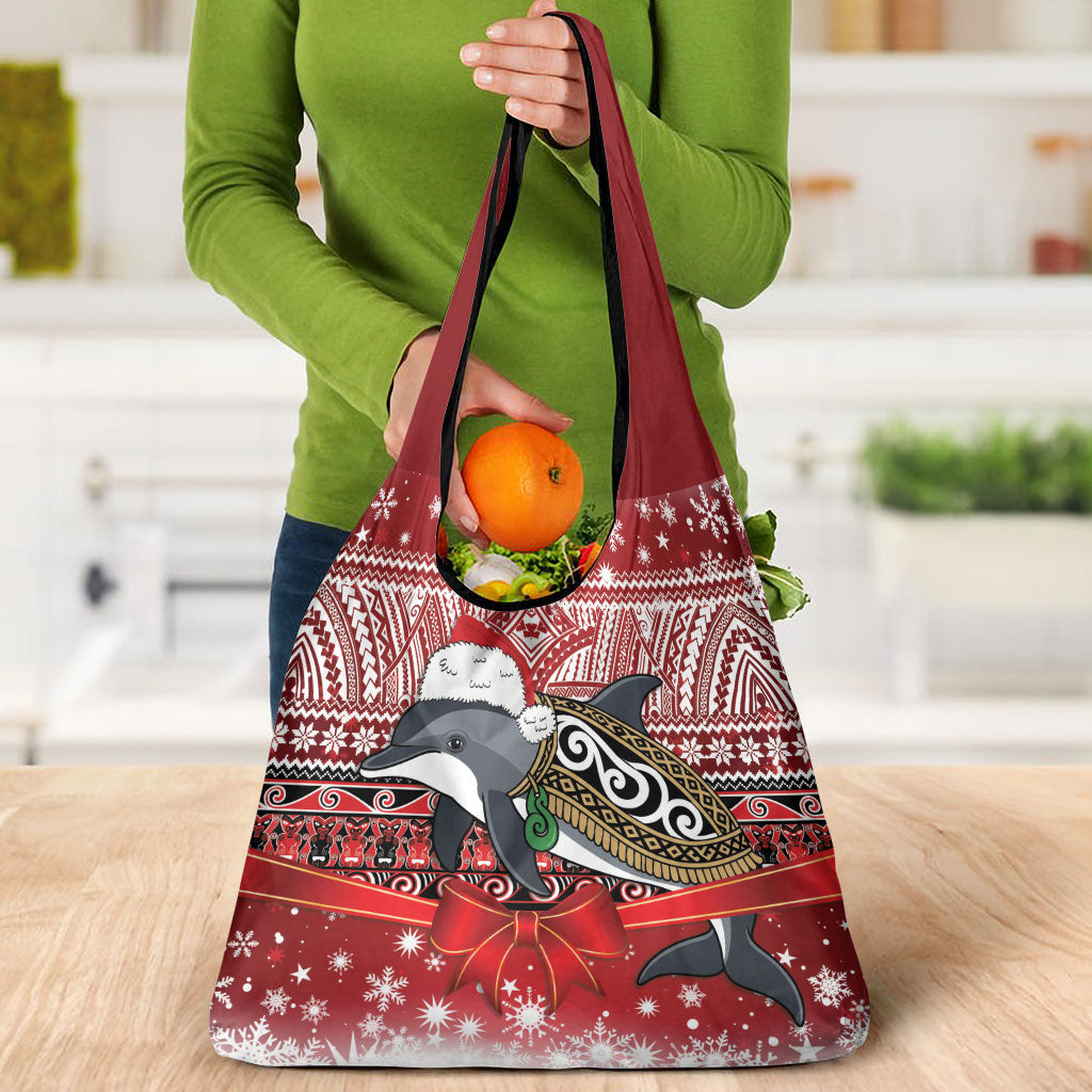 New Zealand Dolphin Terehu Christmas Grocery Bag Maori Inspired Knitted Patterns