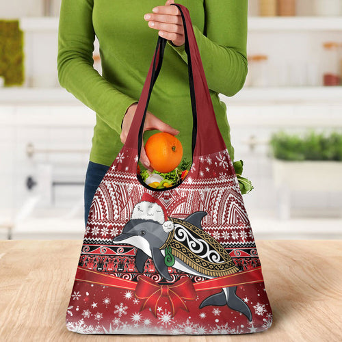New Zealand Dolphin Terehu Christmas Grocery Bag Maori Inspired Knitted Patterns