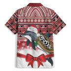 New Zealand Dolphin Terehu Christmas Hawaiian Shirt Maori Inspired Knitted Patterns
