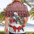 New Zealand Dolphin Terehu Christmas Hawaiian Shirt Maori Inspired Knitted Patterns