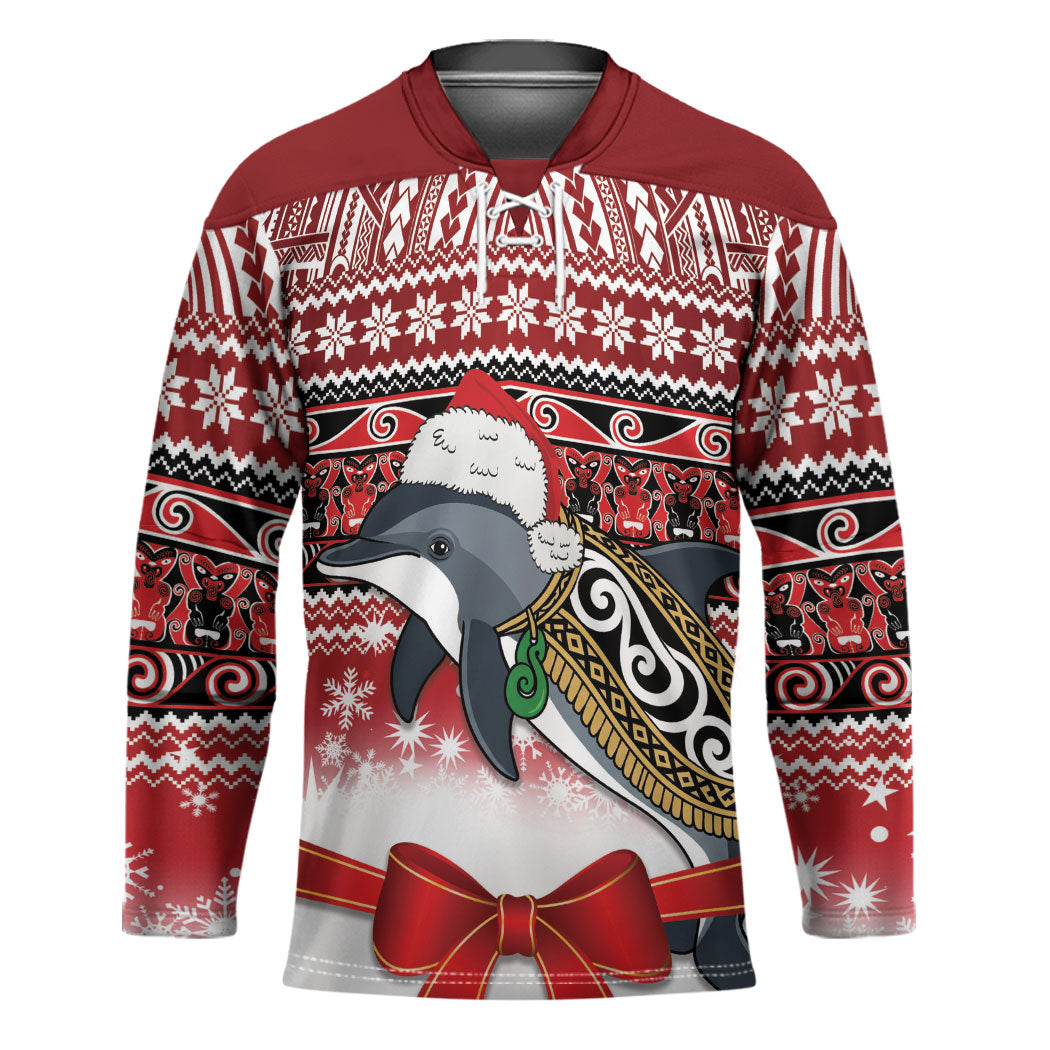 New Zealand Dolphin Terehu Christmas Hockey Jersey Maori Inspired Knitted Patterns