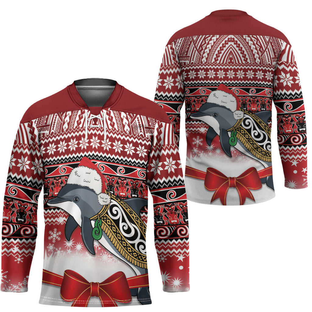 New Zealand Dolphin Terehu Christmas Hockey Jersey Maori Inspired Knitted Patterns