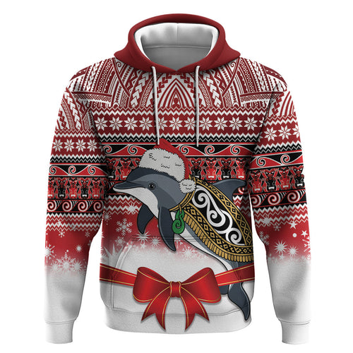 New Zealand Dolphin Terehu Christmas Hoodie Maori Inspired Knitted Patterns