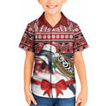 New Zealand Dolphin Terehu Christmas Kid Hawaiian Shirt Maori Inspired Knitted Patterns