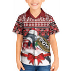 New Zealand Dolphin Terehu Christmas Kid Hawaiian Shirt Maori Inspired Knitted Patterns