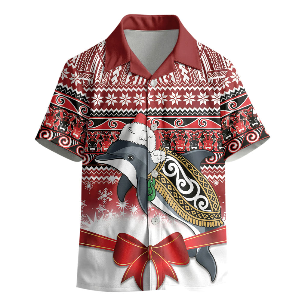 New Zealand Dolphin Terehu Christmas Kid Hawaiian Shirt Maori Inspired Knitted Patterns