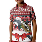 New Zealand Dolphin Terehu Christmas Kid Polo Shirt Maori Inspired Knitted Patterns