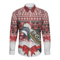 New Zealand Dolphin Terehu Christmas Long Sleeve Button Shirt Maori Inspired Knitted Patterns