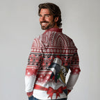 New Zealand Dolphin Terehu Christmas Long Sleeve Polo Shirt Maori Inspired Knitted Patterns