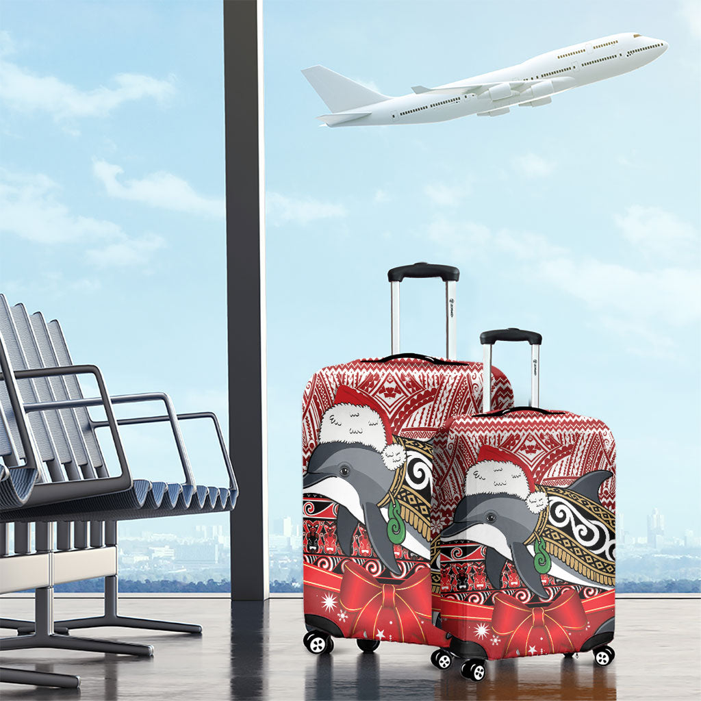 New Zealand Dolphin Terehu Christmas Luggage Cover Maori Inspired Knitted Patterns