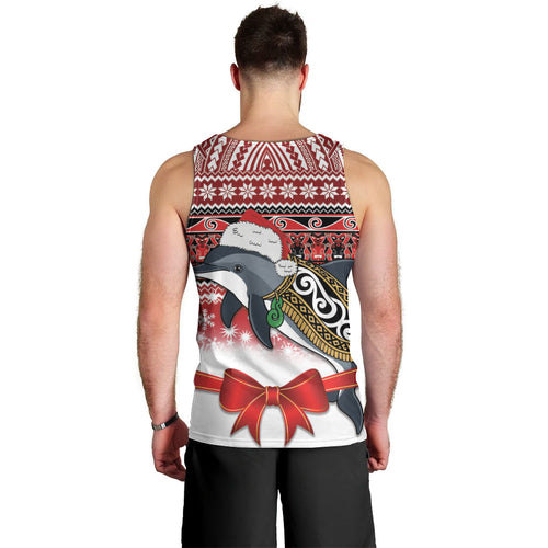 New Zealand Dolphin Terehu Christmas Men Tank Top Maori Inspired Knitted Patterns