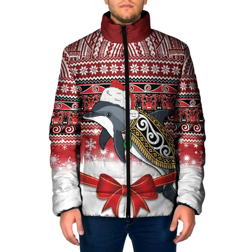 New Zealand Dolphin Terehu Christmas Padded Jacket Maori Inspired Knitted Patterns