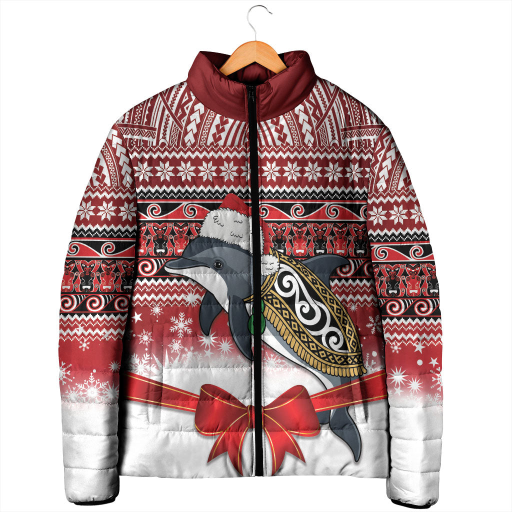 New Zealand Dolphin Terehu Christmas Padded Jacket Maori Inspired Knitted Patterns