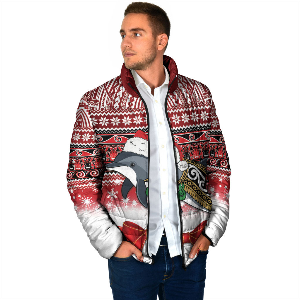 New Zealand Dolphin Terehu Christmas Padded Jacket Maori Inspired Knitted Patterns
