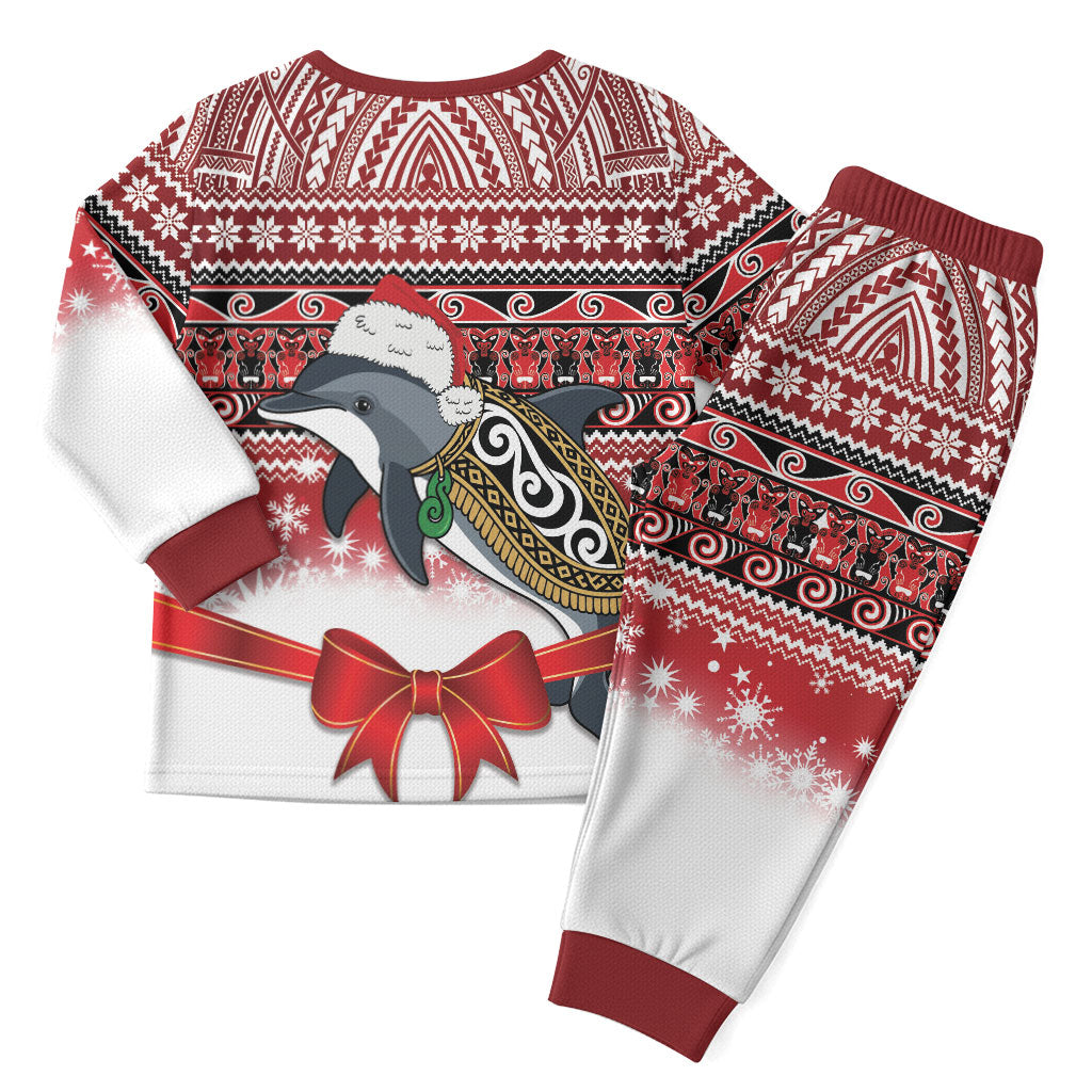 New Zealand Dolphin Terehu Christmas Pajama Set Maori Inspired Knitted Patterns