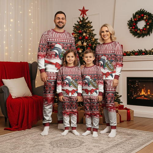 New Zealand Dolphin Terehu Christmas Pajama Set Maori Inspired Knitted Patterns