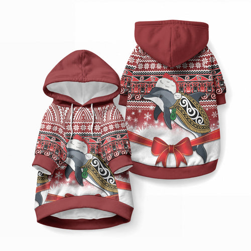 New Zealand Dolphin Terehu Christmas Pet Hoodie Maori Inspired Knitted Patterns