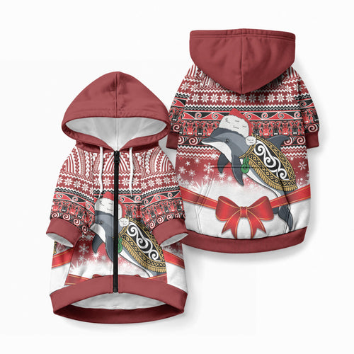 New Zealand Dolphin Terehu Christmas Pet Hoodie Maori Inspired Knitted Patterns