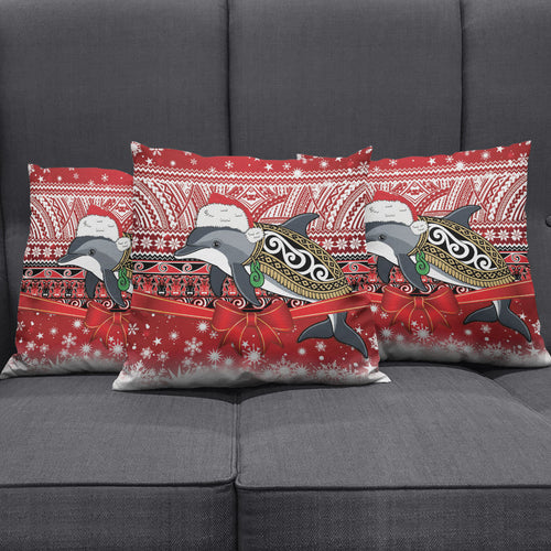 New Zealand Dolphin Terehu Christmas Pillow Cover Maori Inspired Knitted Patterns