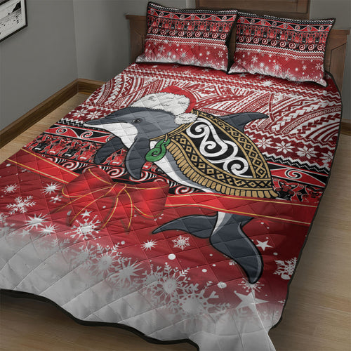 New Zealand Dolphin Terehu Christmas Quilt Bed Set Maori Inspired Knitted Patterns