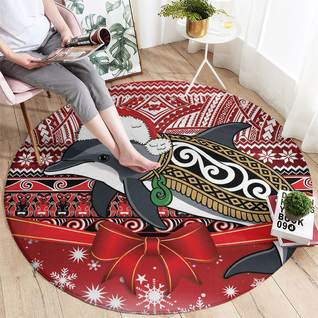 New Zealand Dolphin Terehu Christmas Round Carpet Maori Inspired Knitted Patterns
