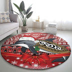 New Zealand Dolphin Terehu Christmas Round Carpet Maori Inspired Knitted Patterns