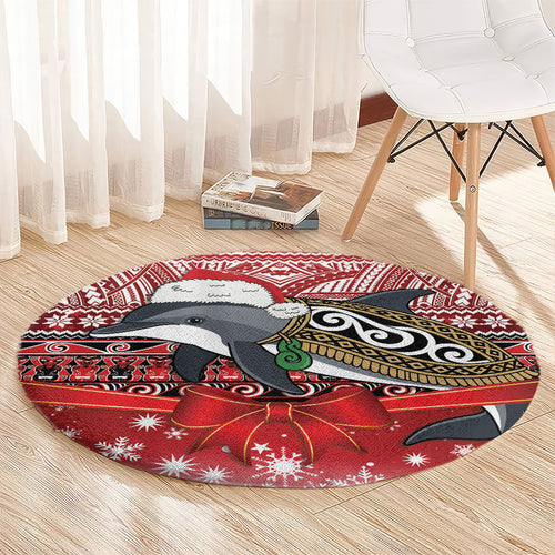 New Zealand Dolphin Terehu Christmas Round Carpet Maori Inspired Knitted Patterns