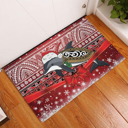 New Zealand Dolphin Terehu Christmas Rubber Doormat Maori Inspired Knitted Patterns