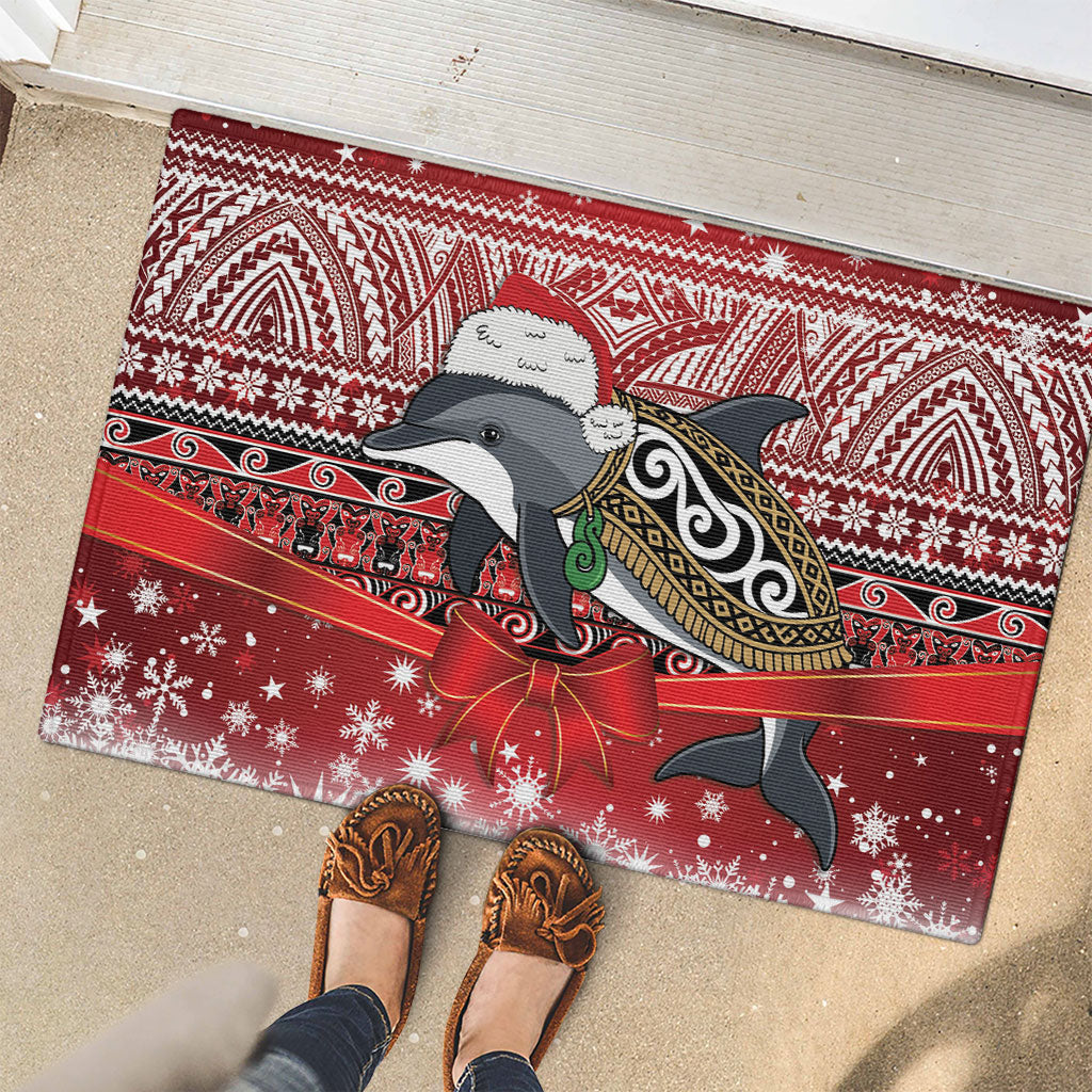 New Zealand Dolphin Terehu Christmas Rubber Doormat Maori Inspired Knitted Patterns
