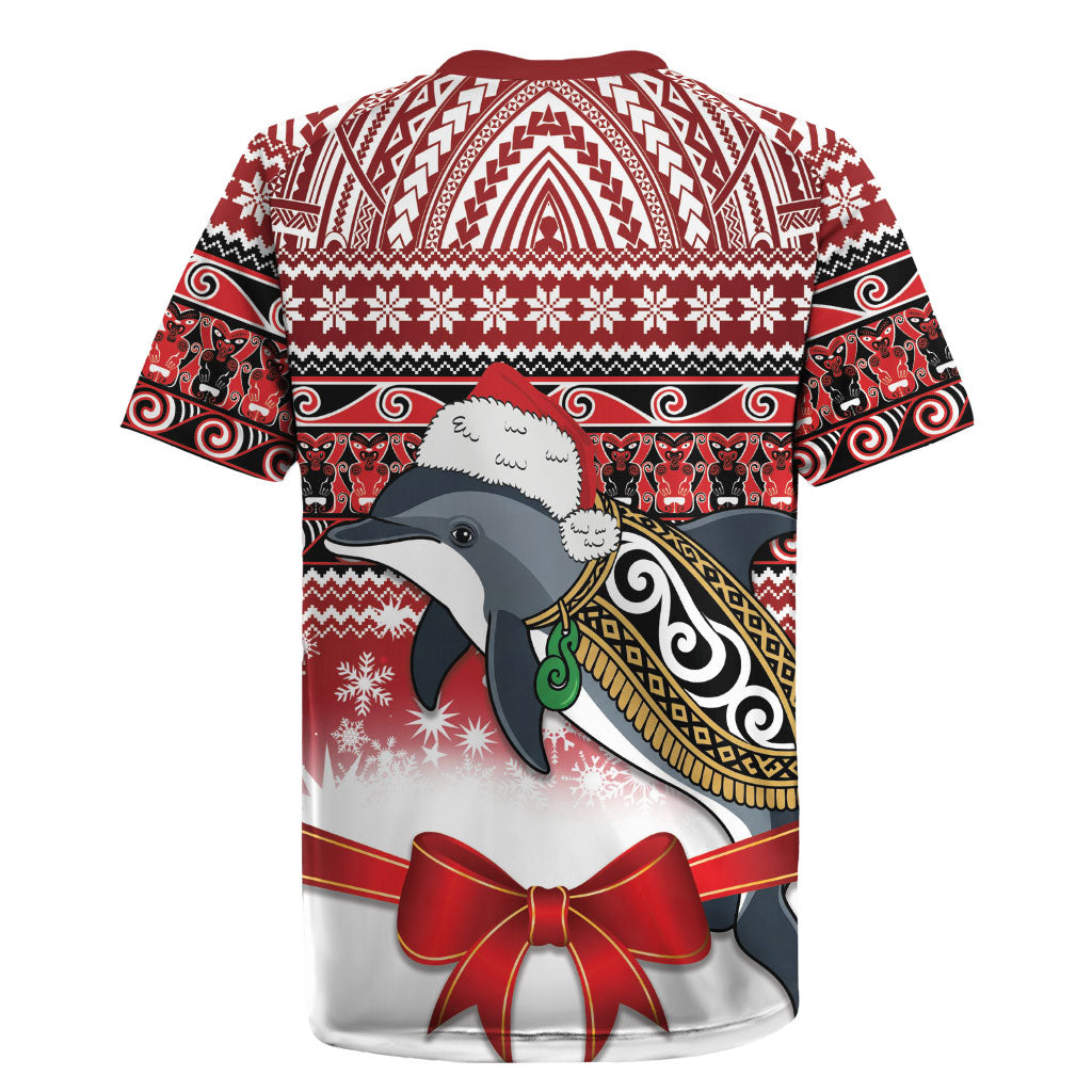 New Zealand Dolphin Terehu Christmas Rugby Jersey Maori Inspired Knitted Patterns
